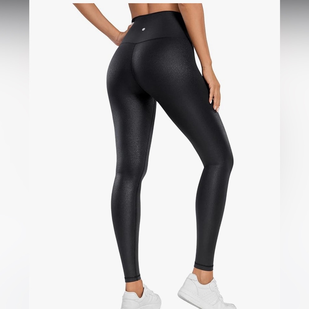 CRZ YOGA Butterluxe Matte Faux Leather Leggings 28" - High Waisted Stretch